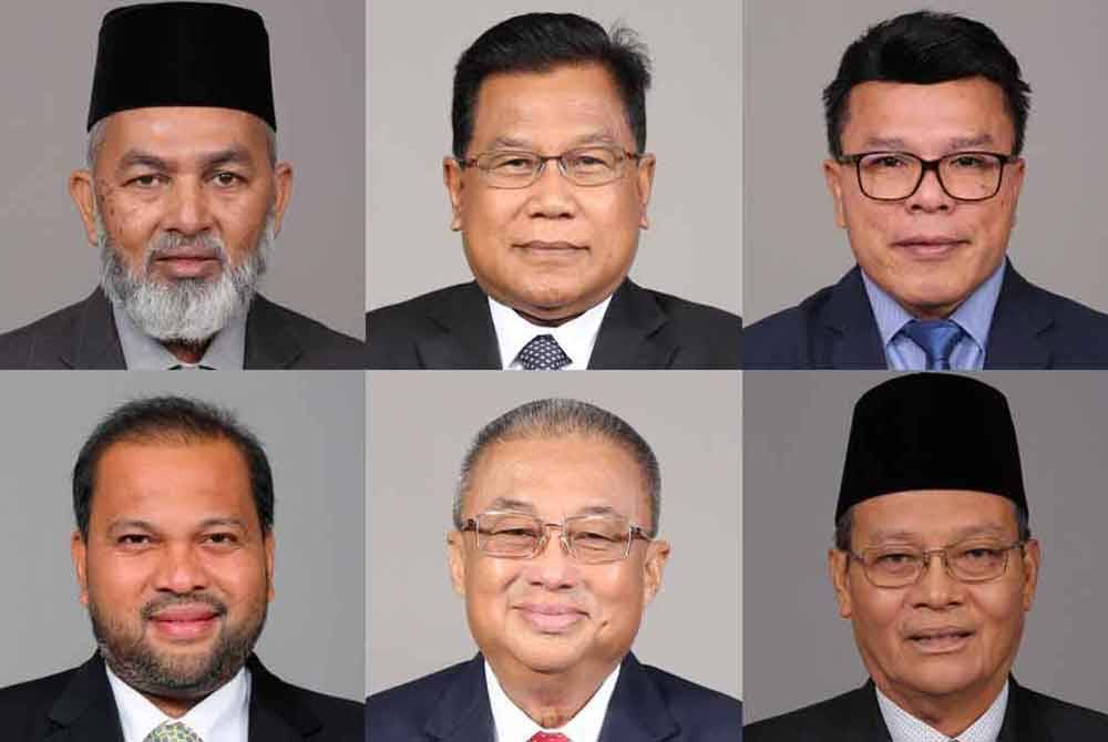 Dari kiri atas: Syed Abu Hussin Hafiz, Zahari, Mohd Azizi. Dari kiri bawah:Iskandar Dzulkarnain, Suhaili, Zulkafperi