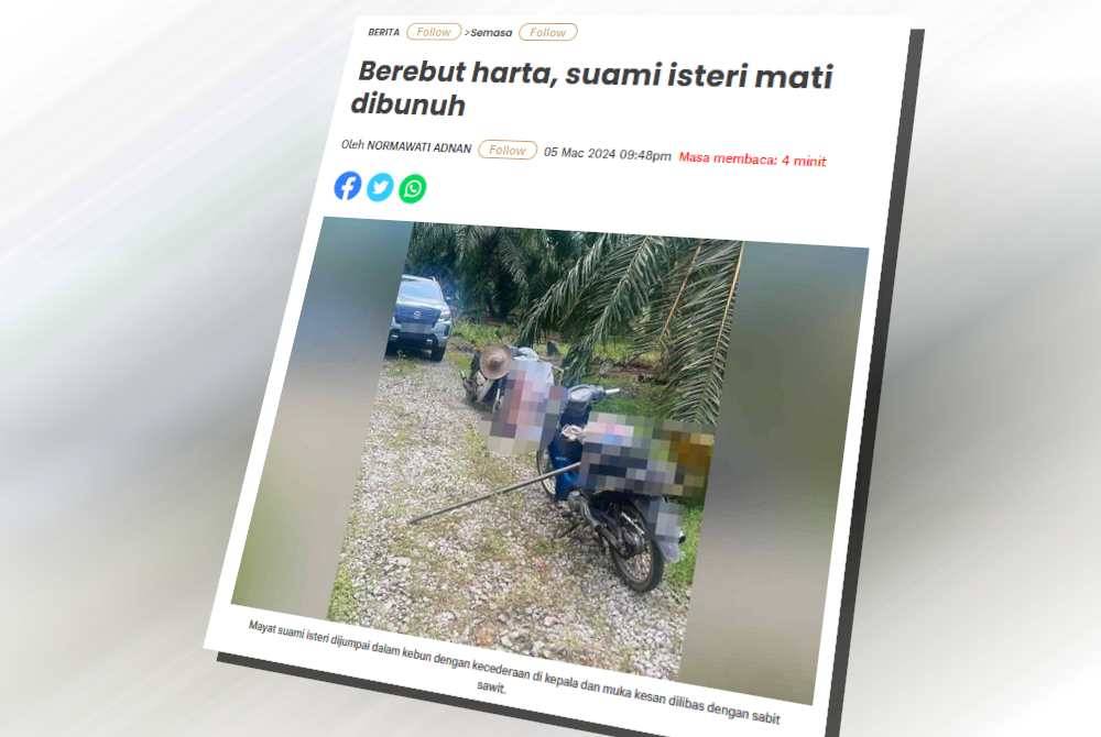 Laporan Sinar Harian pada 5 Mac lepas.