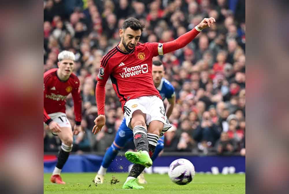 Fernandes letak United di depan. Foto Agensi