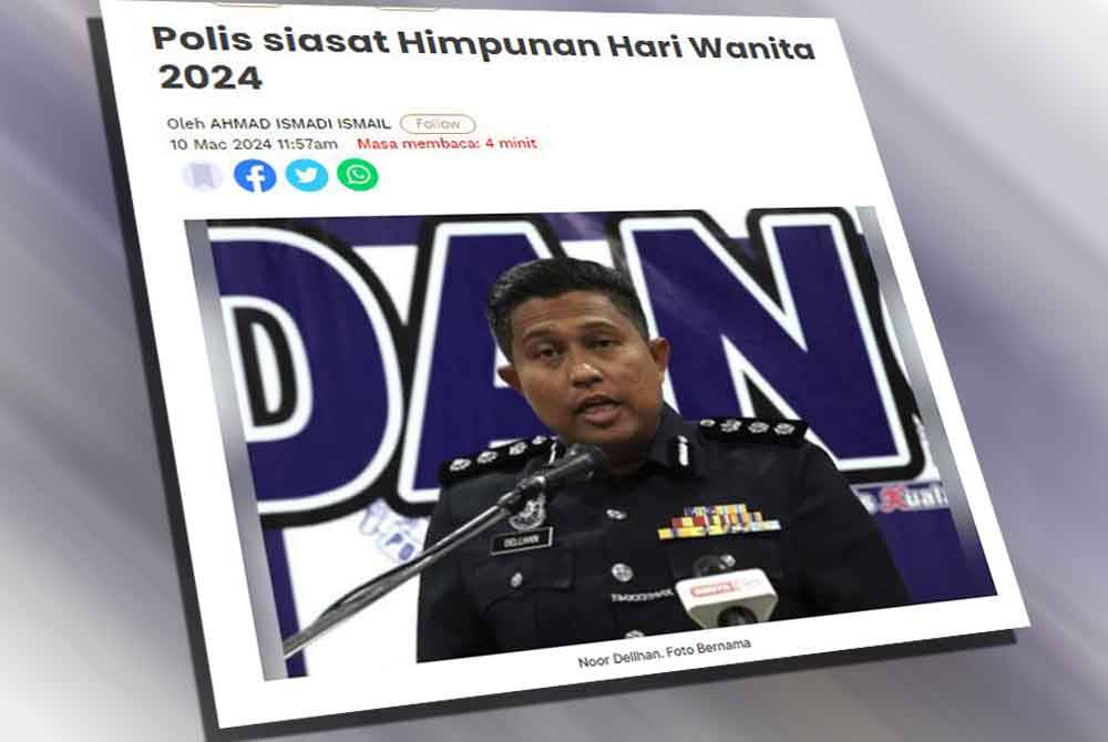 Pada Ahad, polis memaklumkan akan memanggil penganjur Himpunan Hari Wanita 2024 di Ibu kota yang dianjurkan Sabtu lalu.