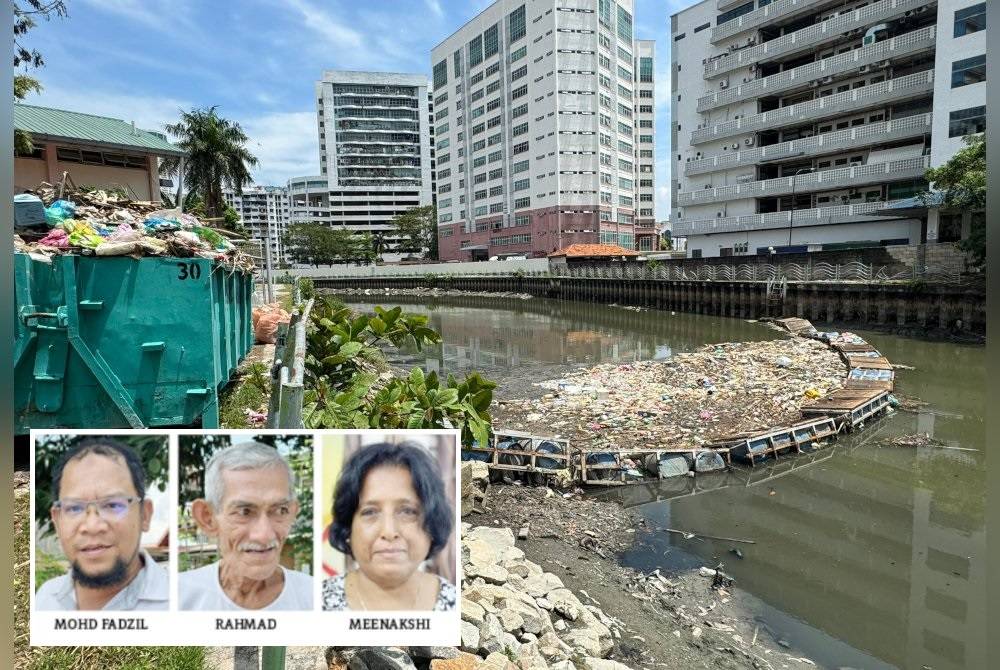 Tong roro yang diletakkan di tebing sungai didapati penuh dan penduduk mendakwa ia tidak diangkut setiap hari menyebabkan sampah dari sungai tidak dapat dikutip.