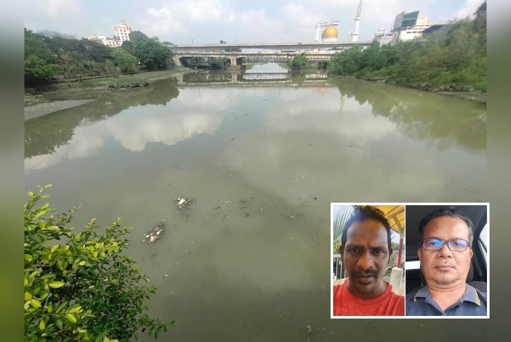 Sungai Klang dirakam dari Jambatan Bandar Klang. (Gambar kecil: Kalai, Zulkifli)