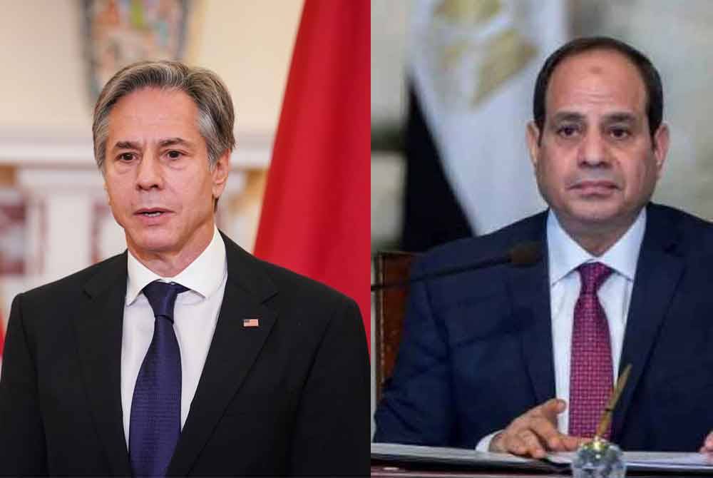 Antony Blinken (kiri), Abdel-Fattah al-Sisi