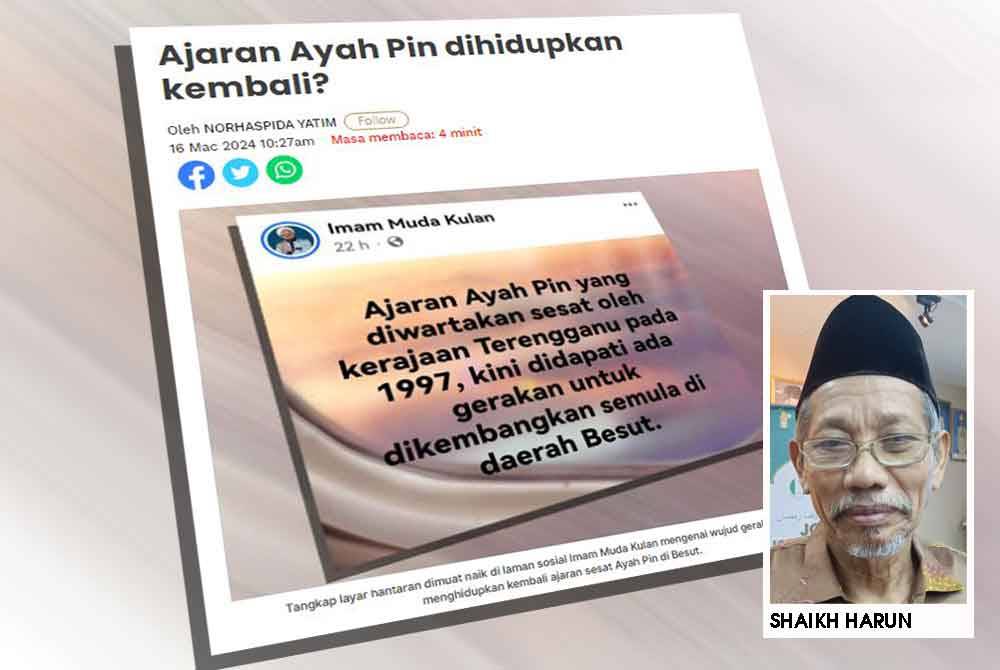 Terdahulu, sebuah hantaran di akaun Facebook Imam Muda Kulan mendakwa ajaran Ayah Pin cuba dihidupkan kembali oleh gerakan tertentu sekitar Besut.