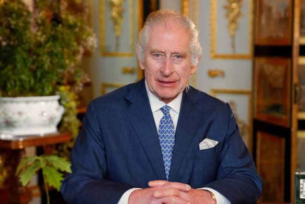 Raja Charles ketika menyampaikan perutusan Komanwel dari Istana Windsor, di Windsor, Britain, pada Februari, dalam foto yang dikeluarkan pada 11 Mac 2024. Foto Royal Household/REUTERS