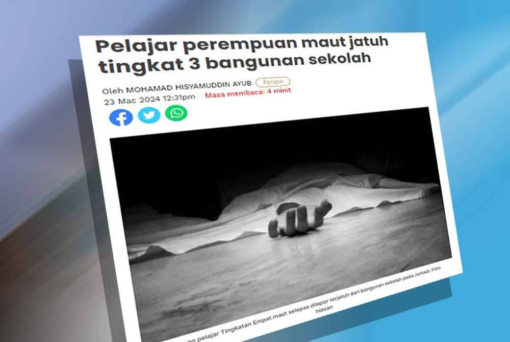 Tangkap layar laporan Sinar Harian pada Sabtu.