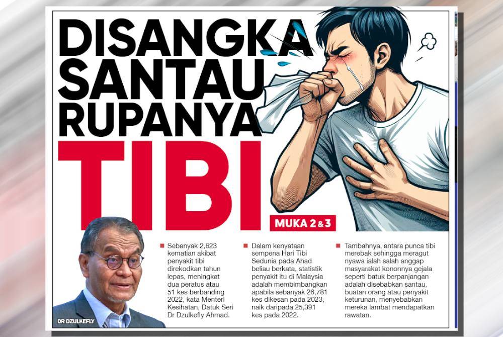 Laporan muka depan Sinar Harian pada Isnin.