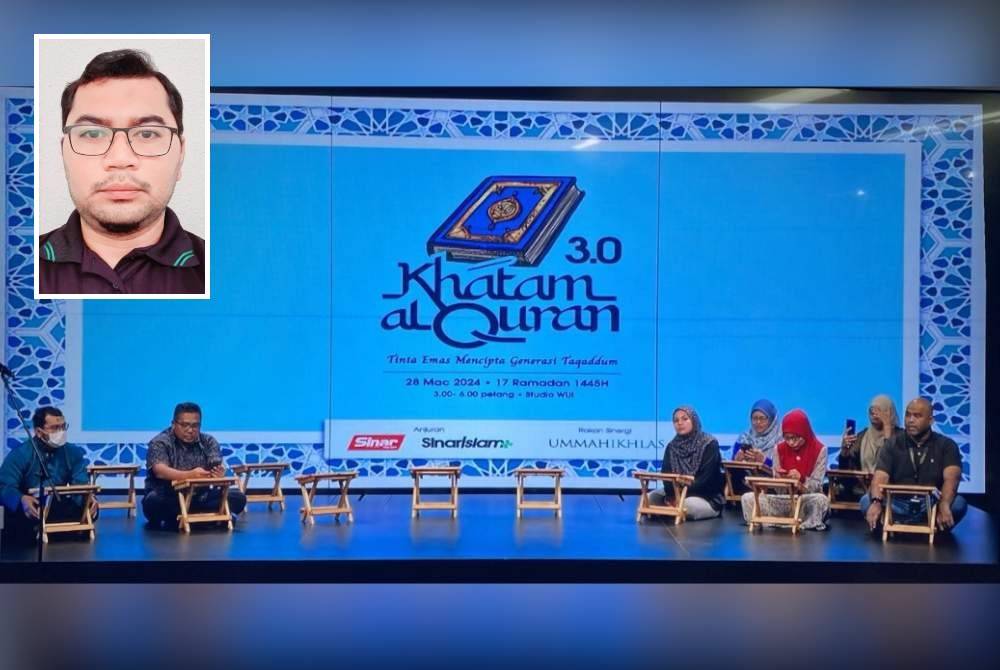 Kru produksi Sinar Harian membuat persiapan bagi Majlis Khatam al-Quran 3.0 Sinar Islam Plus yang akan disiarkan secara langsung di platform media sosial pada 28 Mac ini. (Gambar kecil: Muhamad Tarmize)