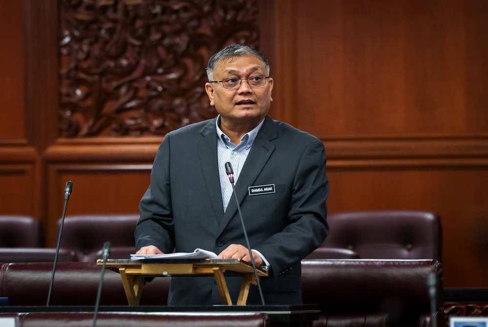 Shamsul Anuar menggulung perbahasan Usul Menjunjung Kasih Titah Diraja pada Persidangan Dewan Negara di Bangunan Parlimen pada Isnin. Foto Bernama