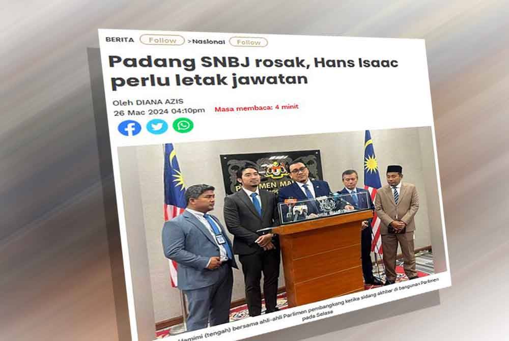 Laporan Sinar Harian pada Selasa.