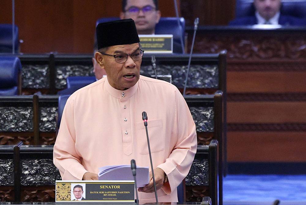 Saifuddin Nasution pada sesi Sidang Dewan Rakyat di Parlimen, pada Rabu. Foto Bernama