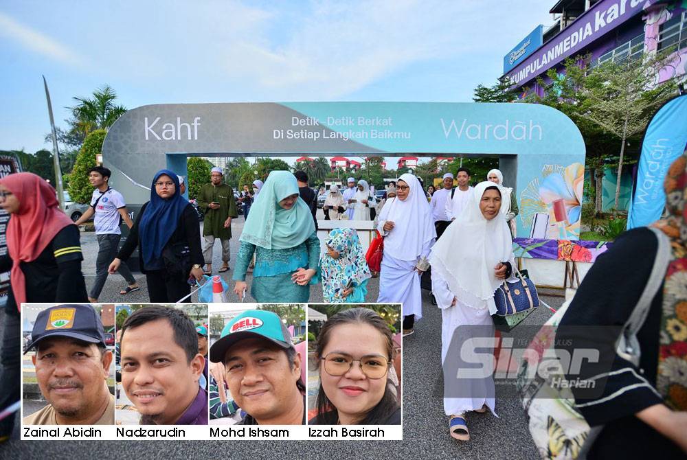 Orang ramai mengunjungi Iftar Ala Madinah@Karangkraf 2024 di Dataran Karangkraf, Seksyen 15, Shah Alam pada Selasa.