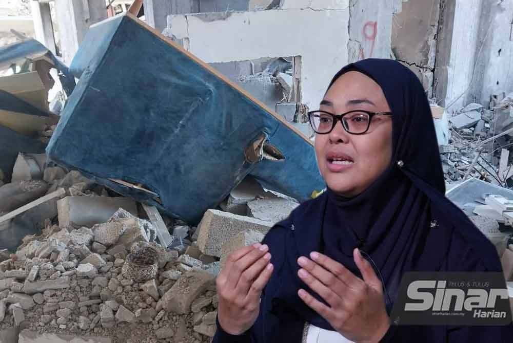 Nurul Ain berkongsi keadaan rumah salah seorang adik iparnya di Gaza yang musnah sepenuhnya akibat serangan Israel.