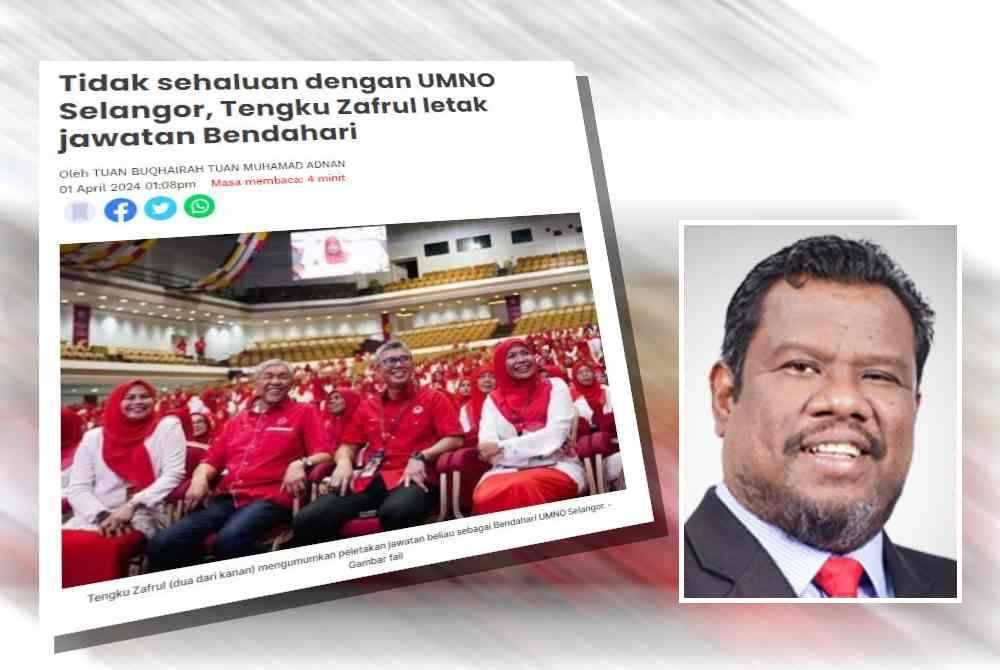 Sebelum ini Sinar Harian melaporkan, Ketua UMNO Bahagian Kota Raja, Tengku Datuk Seri Zafrul Tengku Abdul Aziz mengumumkan perletakan jawatannya sebagai Bendahari UMNO Selangor. Gambar kecil: Mohd Zaidi