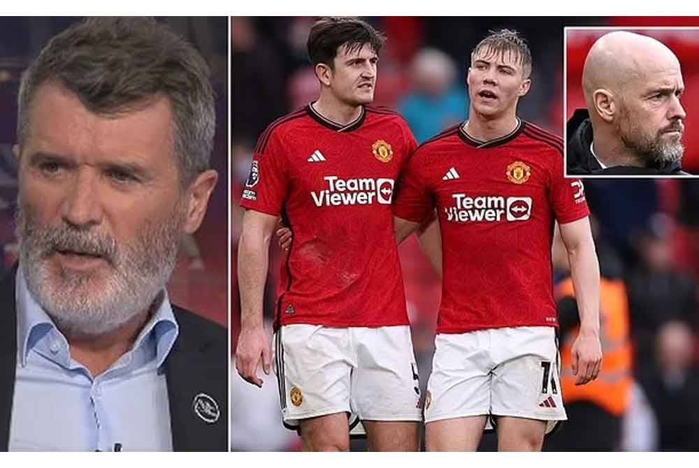 Keane (kiri) menempelak persembahan buruk United di Old Trafford. Gambar kecil: ten Hag. Foto Agensi