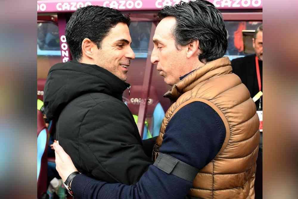 Arteta (kiri) dan Emery