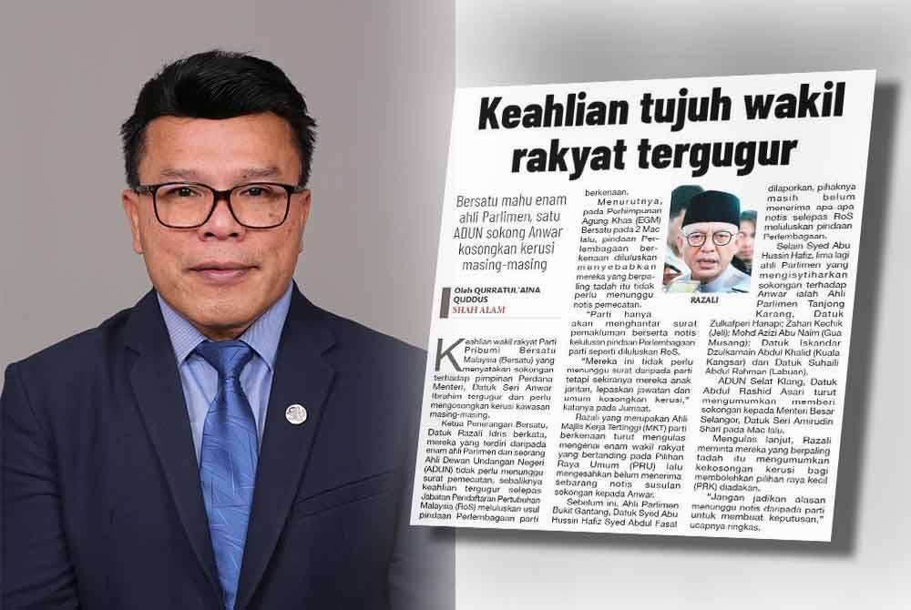 Mohd Azizi (kiri), dan Laporan Sinar Harian pada Sabtu.