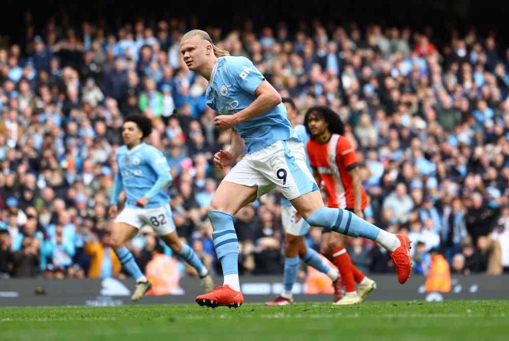 Haaland antara penjana gol City menerusi sepakan penalti. Foto Agensi