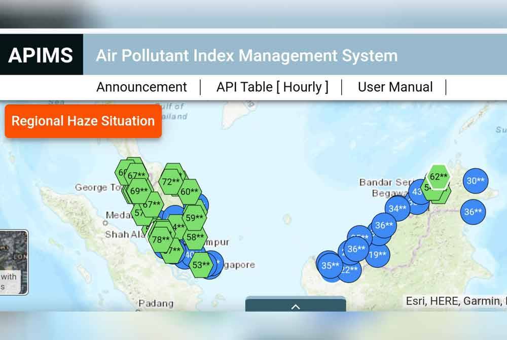 Bacaan IPU seluruh negara pada tahap baik dan sederhana setakat jam 11 pagi Isnin.