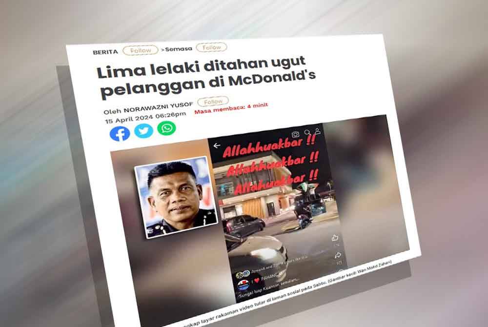 Laporan Sinar Harian pada Isnin.