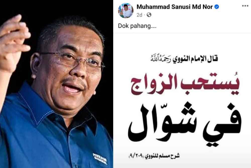 Sanusi memuat naik status di Facebook mengenai saranan berkahwin pada bulan Syawal yang mendapat ribuan reaksi serta komen pengikutnya.