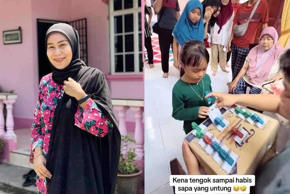 Nur Fatin Syafika (gambar kiri) menghabiskan RM200 untuk memberi duit raya kepada 18 orang anak saudaranya secara cabutan mengikut tuah masing-masing.