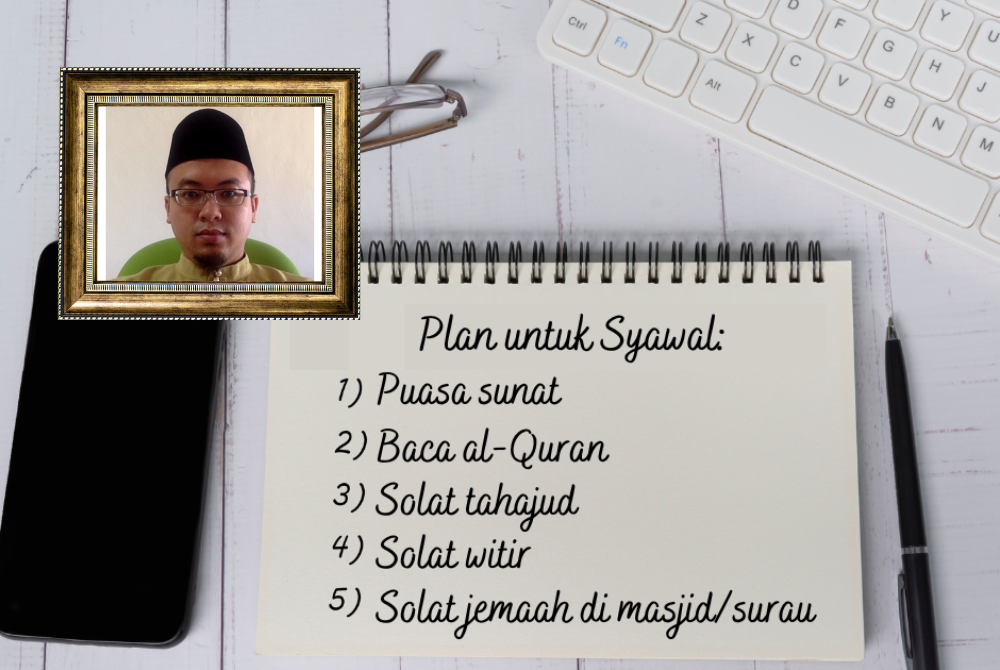 TEMPOH sebulan latihan sepanjang Ramadan sebenarnya adalah suatu tempoh yang cukup untuk menetapkan kembali jadual kehidupan seharian. Foto Canva/Gambar kecil: DR AHMAD BAZLI