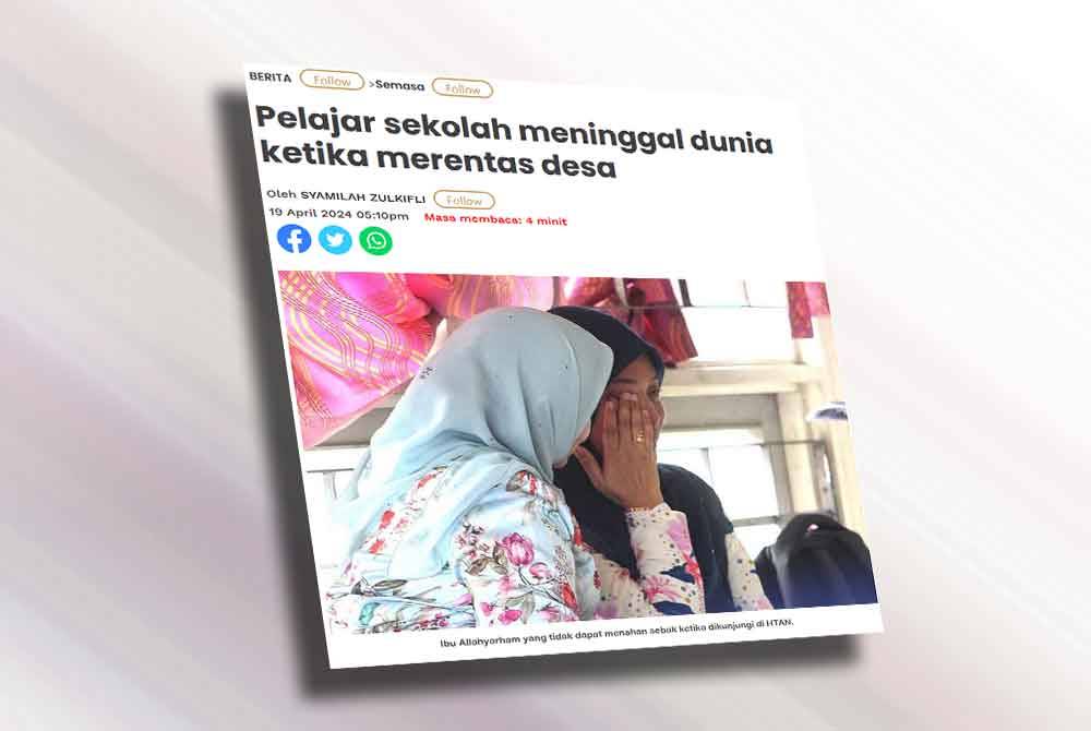 Laporan Sinar Harian pada Jumaat.