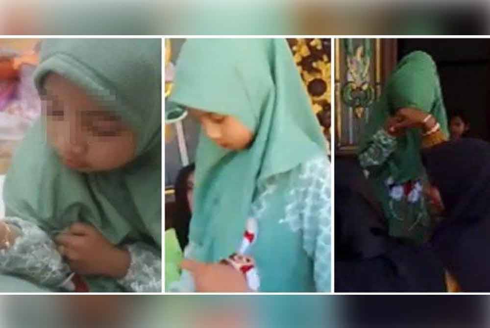 Budak perempuan itu turut diberikan sebentuk cincin dan gelang emas oleh keluarga pihak lelaki. - Foto: Agensi