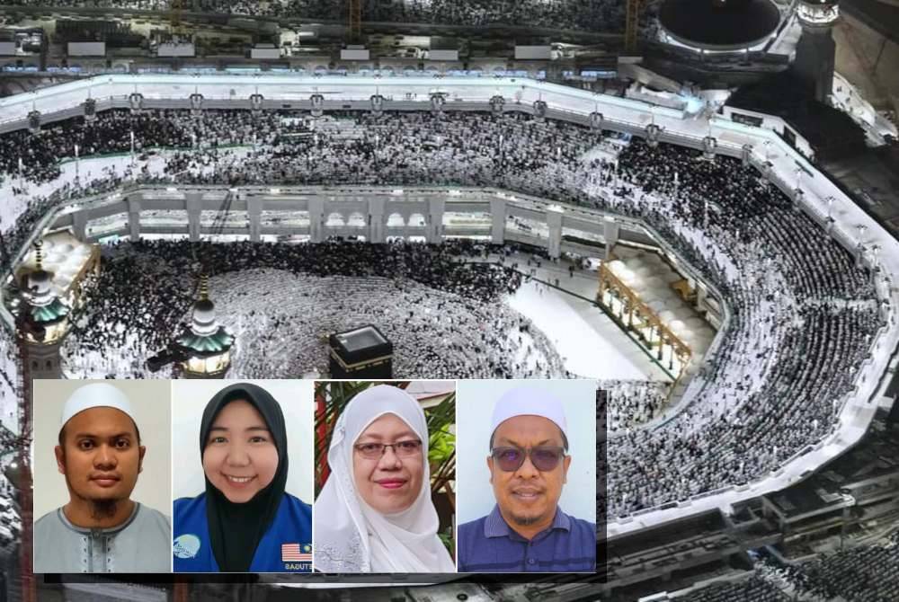 Bakal haji perlu sentiasa berdoa kepada ALLAH agar dipermudahkan urusan dan ibadah haji diterima. Foto Saudi Press Agency (Gambar kecil dari kiri: Ahmad Sohaib, Ainur Nadia, Maznah, Mazran)