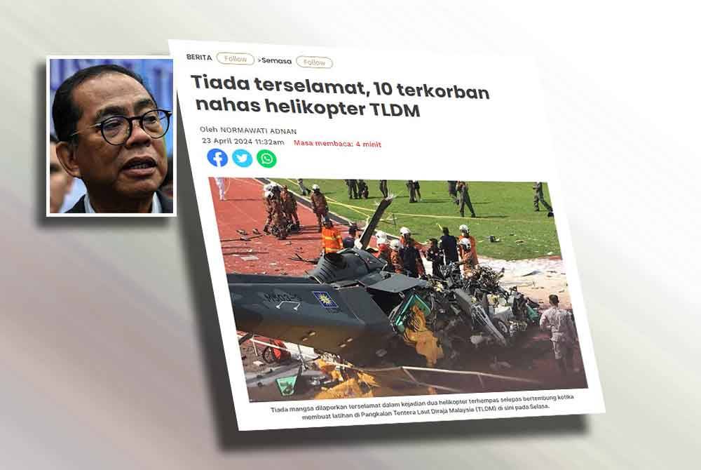 Laporan Sinar Harian pada Selasa. Gambar kecil: Khaled Nordin.