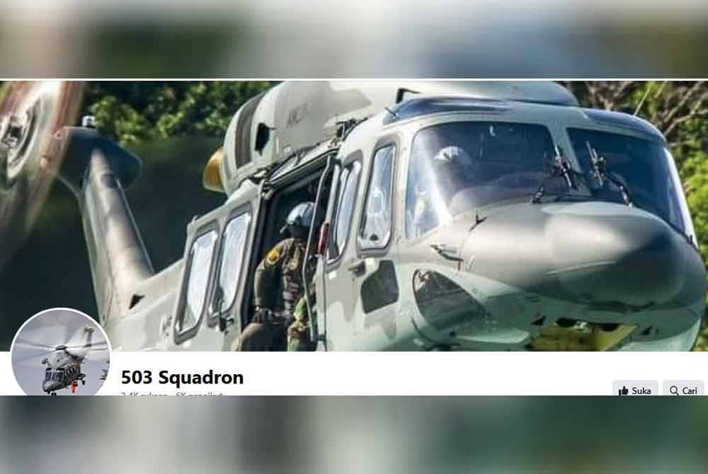 Laman Facebook 503 Squadron dihujani doa dan ucapan takziah.