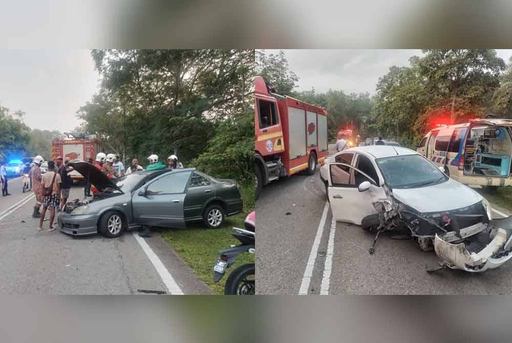 Seorang pelajar perempuan cedera manakala ibunya patah tangan kanan selepas kereta dinaiki bertembung dengan kenderaan lain dalam perjalanan ke sekolah di Jalan Tehel-Bemban, di sini pagi Jumaat.