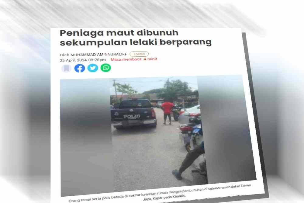 Dendam dipercayai menjadi motif utama seorang peniaga maut dibunuh sekumpulan lelaki berparang dan pistol taser di sebuah rumah dekat Taman Jaya, Kapar pada Khamis.