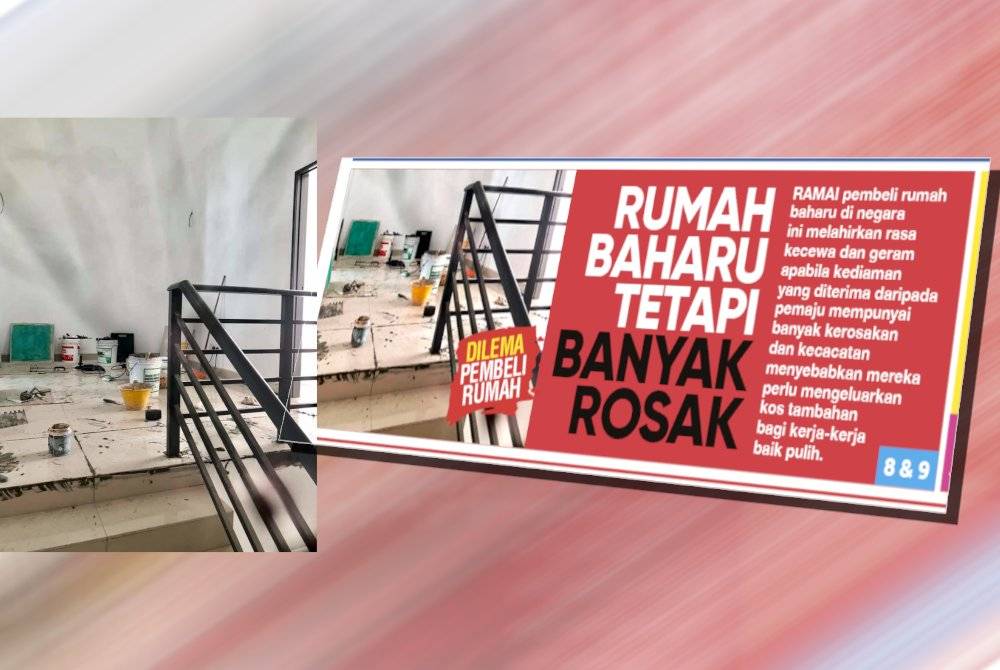 Gambar yang dikongsi Jamatul Fitri ketika kerja-kerja penambahbaikan dilakukan pihak pemaju. (Laporan muka depan Sinar Ahad.)