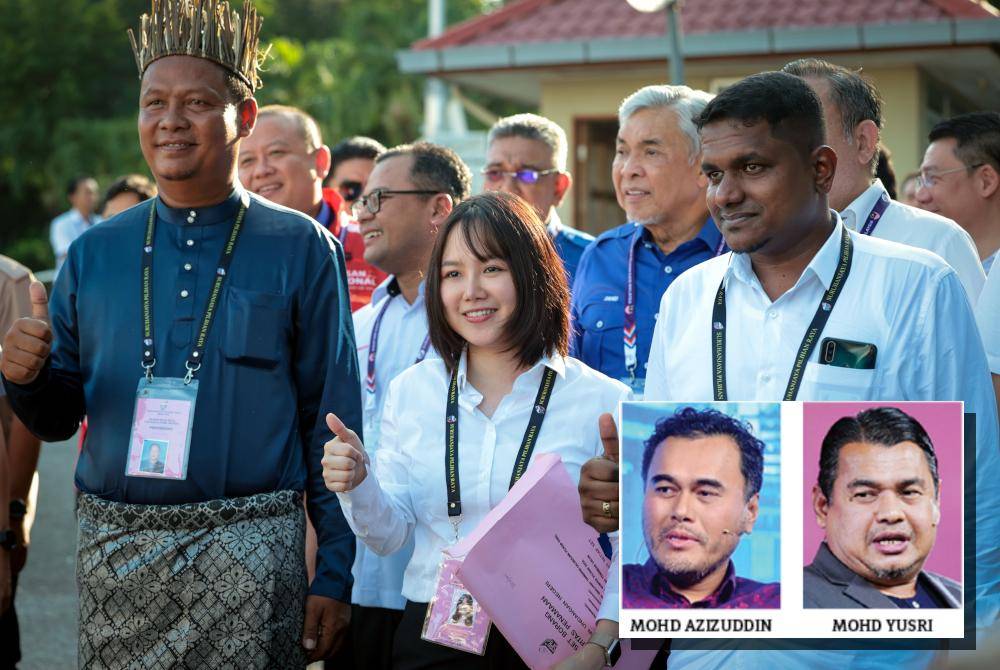 Sock Tao (tengah) ketika hadir ke Pusat Penamaan Calon yang bertempat di Dewan Serbaguna dan Kompleks Sukan Daerah Hulu Selangor pada Sabtu. Foto Bernama