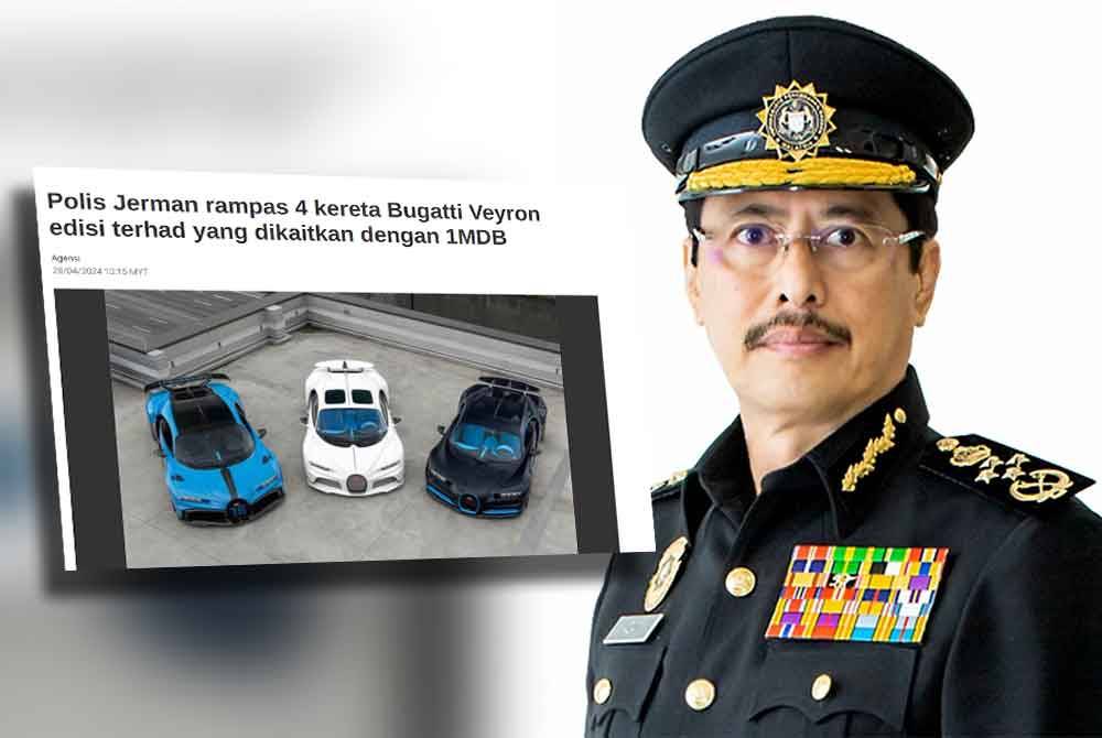 Laporan mengenai kereta berkenaan dikesan dan dirampas oleh pihak berkuasa Jerman (kiri) dan Azam