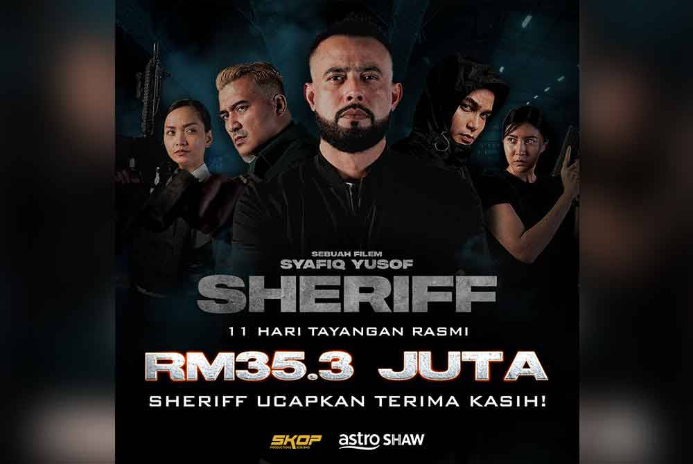 Filem Sheriff terus melakar sejarah dalam industri perfileman negara apabila meraih kutipan RM35.3 juta dalam tempoh 11 hari tayangan rasmi.