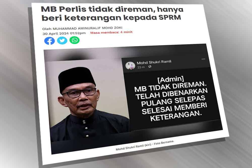 Laporan Sinar Harian pada Selasa.