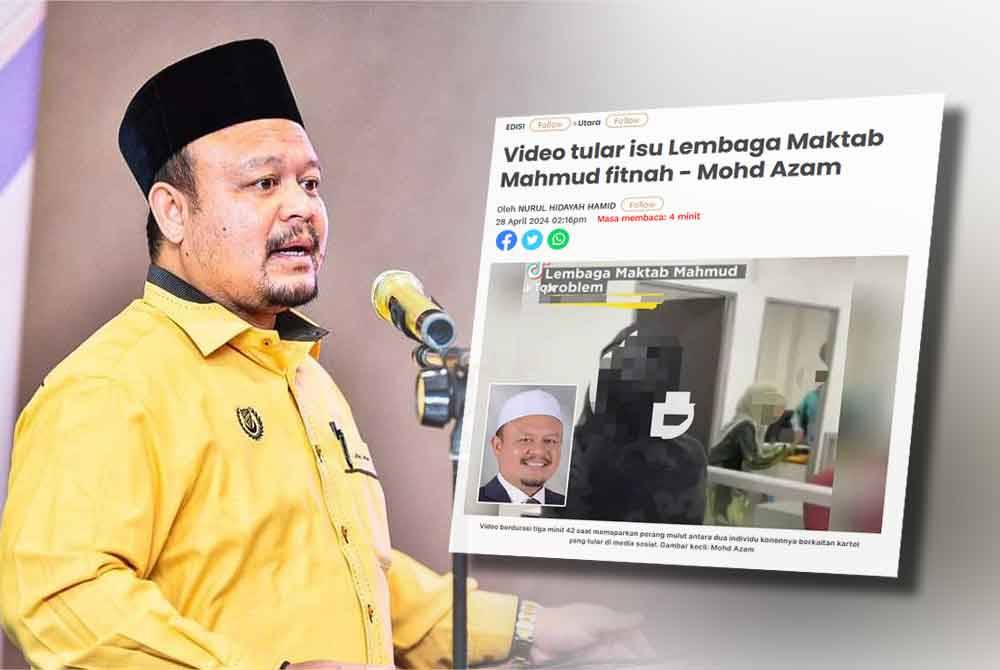 Mohd Azam (kiri) dan Laporan Sinar Harian pada Ahad.