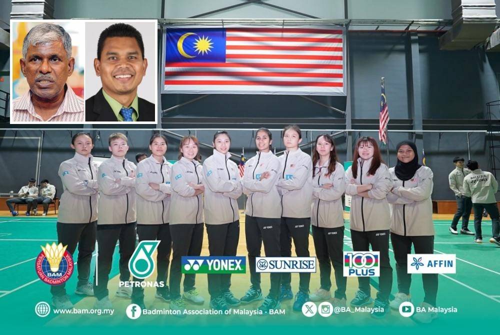 Pemain-pemain skuad Piala Uber negara yang menggalas cabaran di Chengdu 2024 baru-baru ini. Foto: BAM (Gambar kecil: James, Nazmizan)