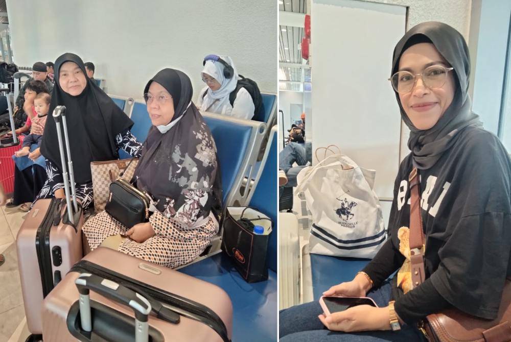 Siti Rohani (kiri) bersedia bertolak ke Kuala Lumpur untuk meneruskan penerbangan ke Turkiye (Kanan: Ninan)