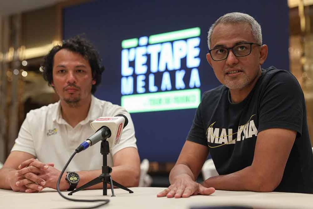 Riduwan Matni (kanan) ketika sesi sidang akhbar sempena Kejohanan Berbasikal L&#039;Etape Melaka 2024 oleh Tour de France yang bermula esok di The Sail Melaka - Foto: Bernama