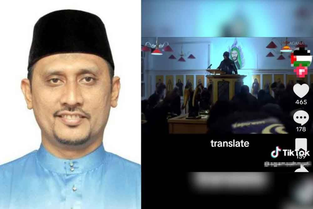 Syed Ibrahim (kiri) dan Tangkap layar video kumpulan ajaran The Ahmadi yang pernah dikongsi melalui aplikasi Tik Tok