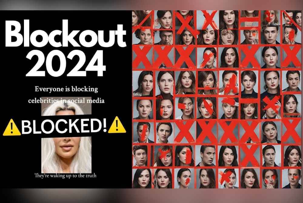 Pengguna media sosial menggunakan kuasa mereka terhadap selebriti yang berada dalam senarai Blockout 2024. Foto Agensi