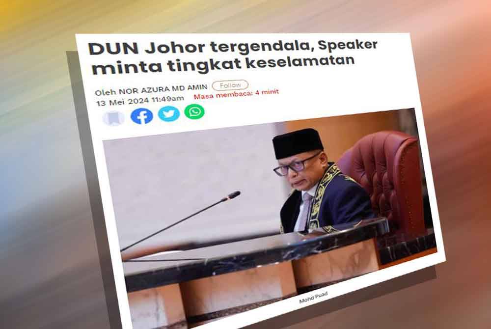 Mohd Puad meminta kawalan keselamatan ketika sidang DUN berlangsung di Bangunan Sultan Ismail dipertingkatkan susulan tergendala hampir 20 minit akibat gangguan teknikal.