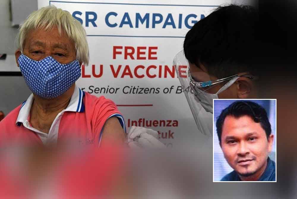 Pengambilan vaksin influenza dalam kalangan warga emas mampu mencegah daripada dijangkiti jangkitan tersebut. - Gambar hiasan, gambar kecil: Dr Hanafiah