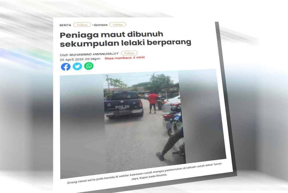 Laporan Sinar Harian pada 25 April lalu.