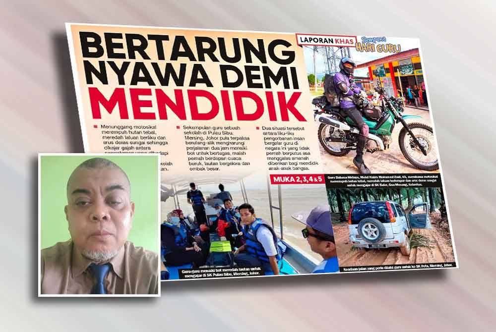 Laporan muka depan Sinar Harian pada Khamis. Gambar kecil: Abd Kadir