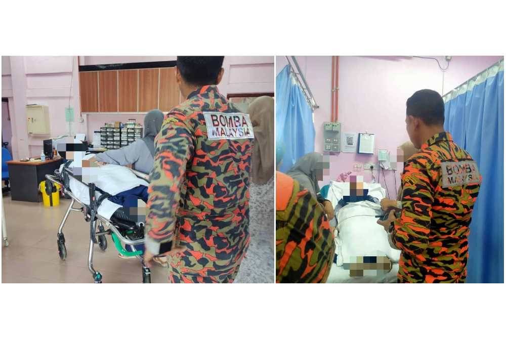 Guru berkenaan dibawa ke Klinik Kesihatan Gulau untuk pemeriksaan lanjut. Foto JBPM